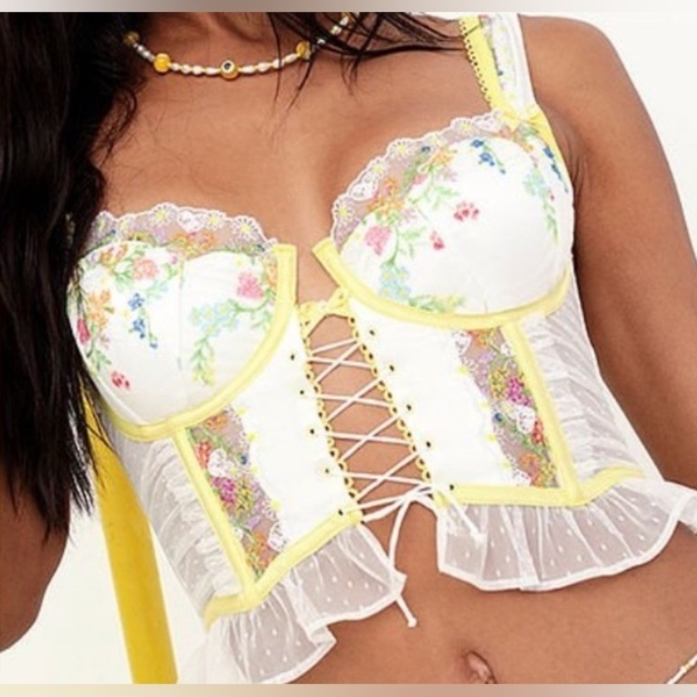 NWOT FOR LOVE & LEMONS summer lovin bustier floral bra size medium
